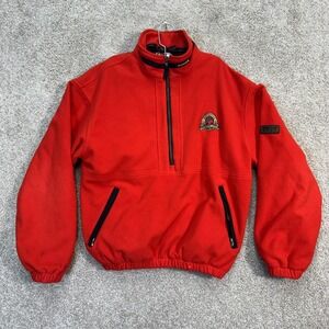 Sunice Golf Mens Size M Red Fleece 1/4 Zip Pullover Huntsville Country Club